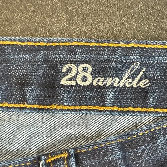 J Crew Toothpick Ankle Blue Whiskered Jeans Dark Wash Women's Size 28 - Picture 7 of 15